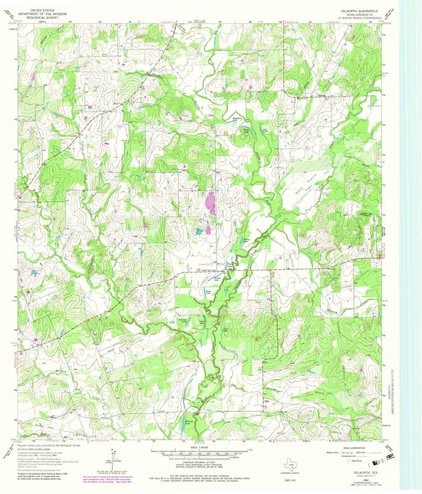 1962 Dilworth, TX - Texas - USGS Topographic Map