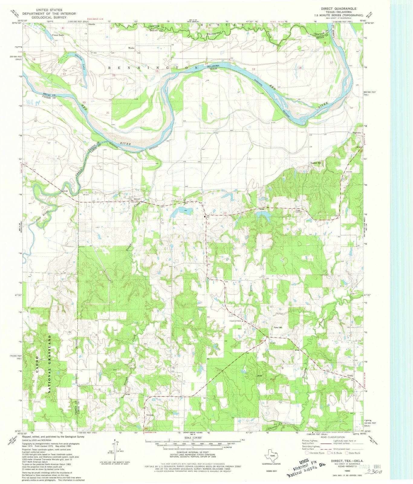 1980 Direct, TX - Texas - USGS Topographic Map