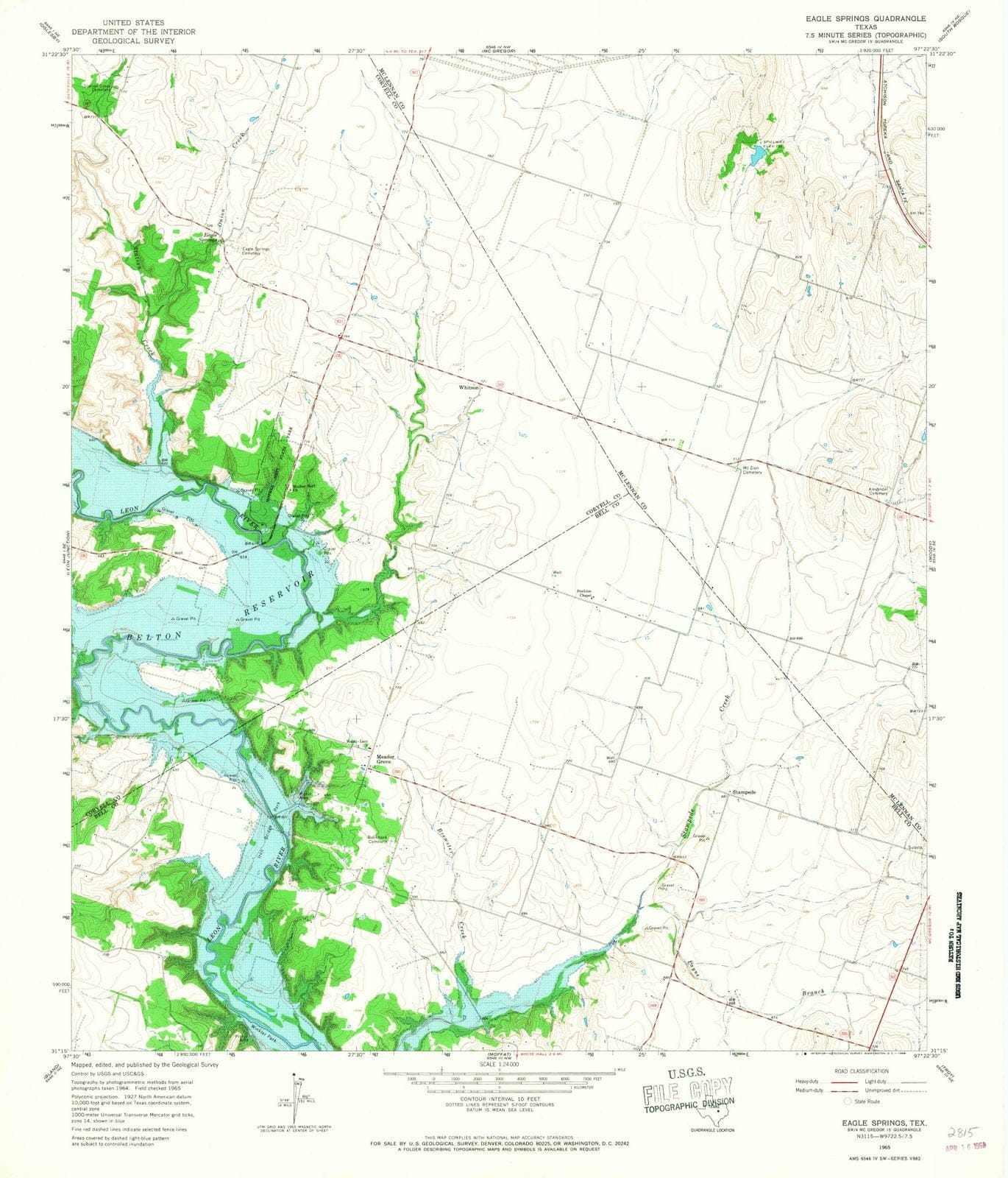 1965 Eagle Springs, TX - Texas - USGS Topographic Map