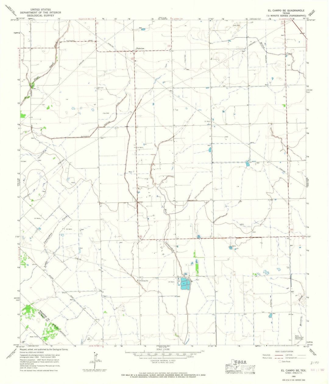 1965 El Campo, TX - Texas - USGS Topographic Map