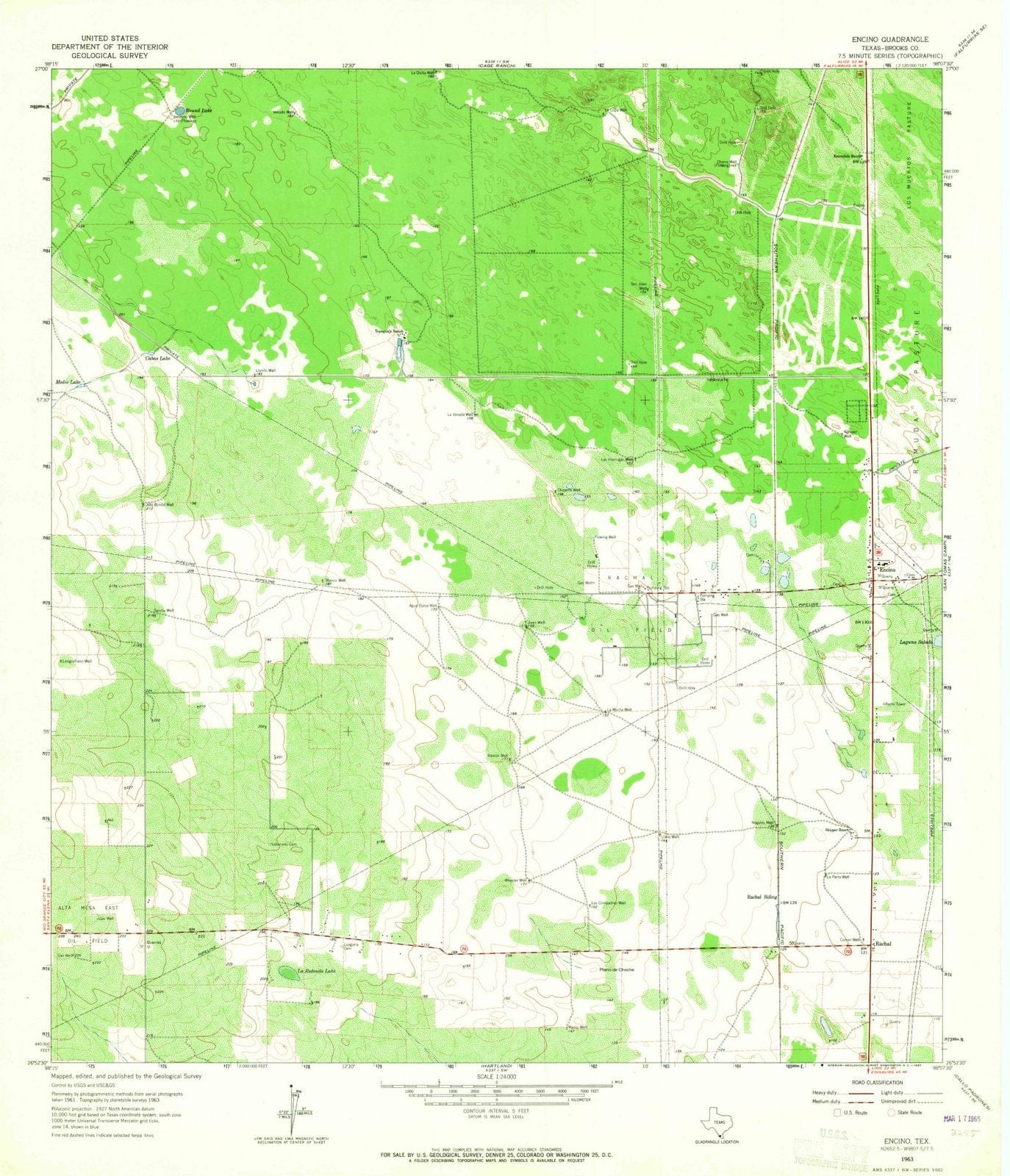 1963 Encino, TX - Texas - USGS Topographic Map