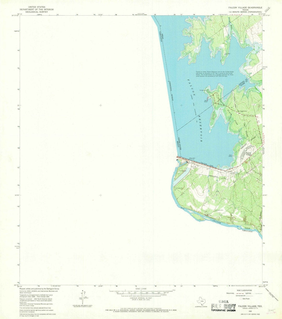 1965 Falcon Village, TX - Texas - USGS Topographic Map