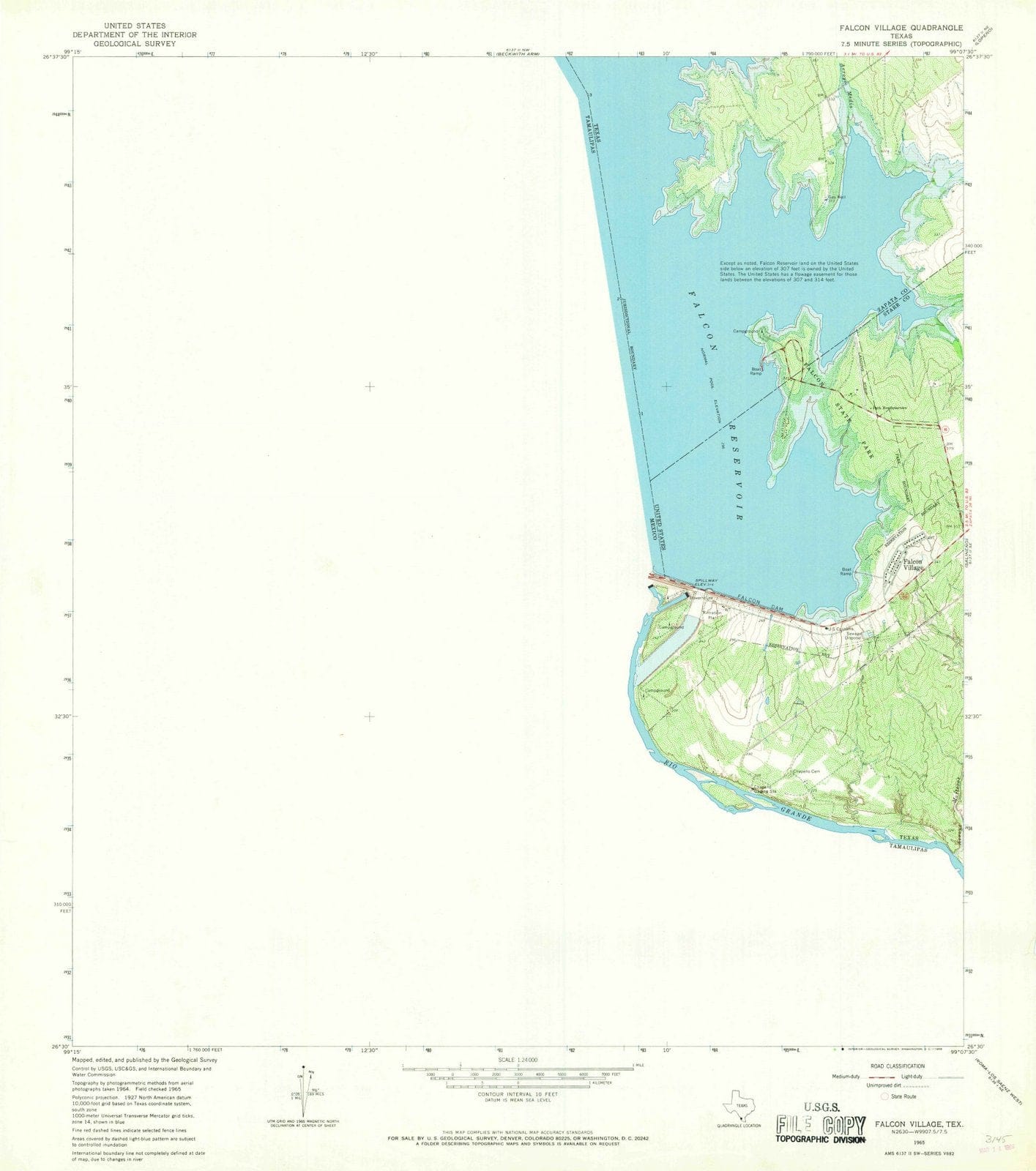 1965 Falcon Village, TX - Texas - USGS Topographic Map