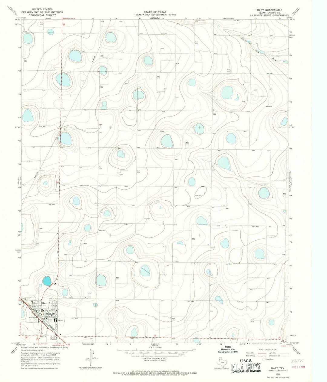 1965 Hart, TX - Texas - USGS Topographic Map
