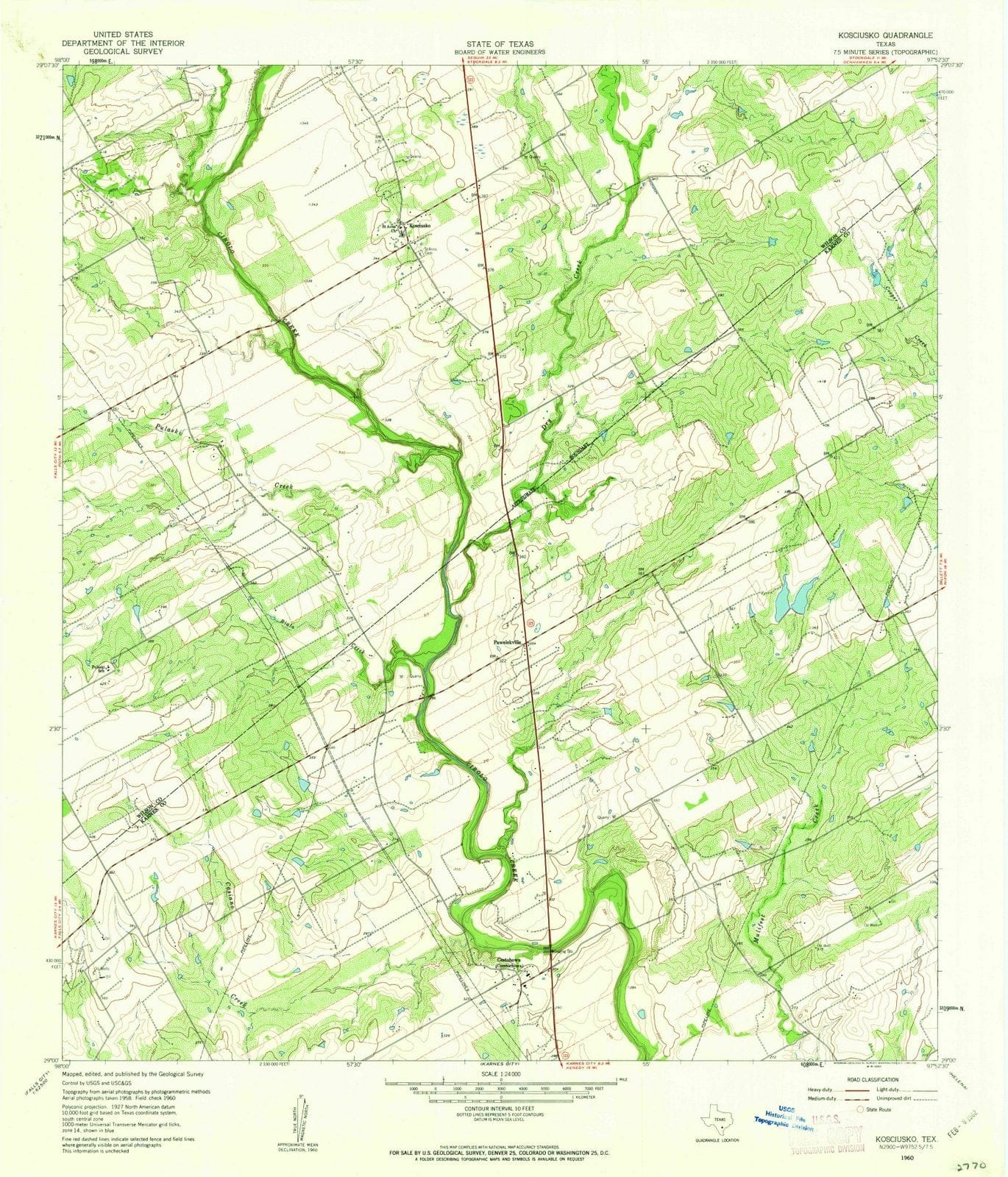 1960 Kosciusko, TX - Texas - USGS Topographic Map