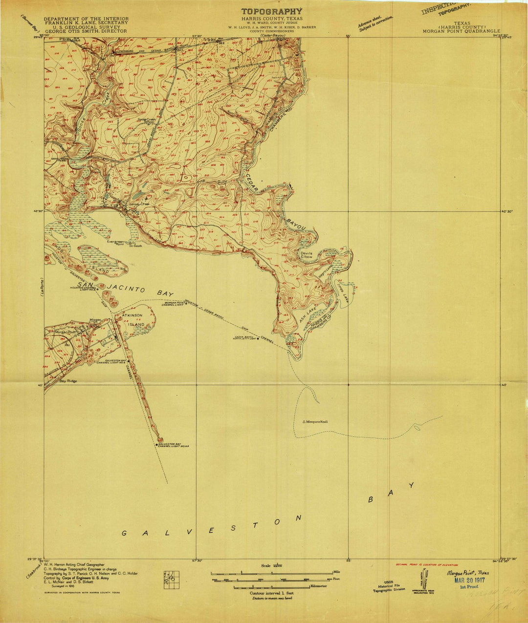 1916 Morgan Point, TX - Texas - USGS Topographic Map