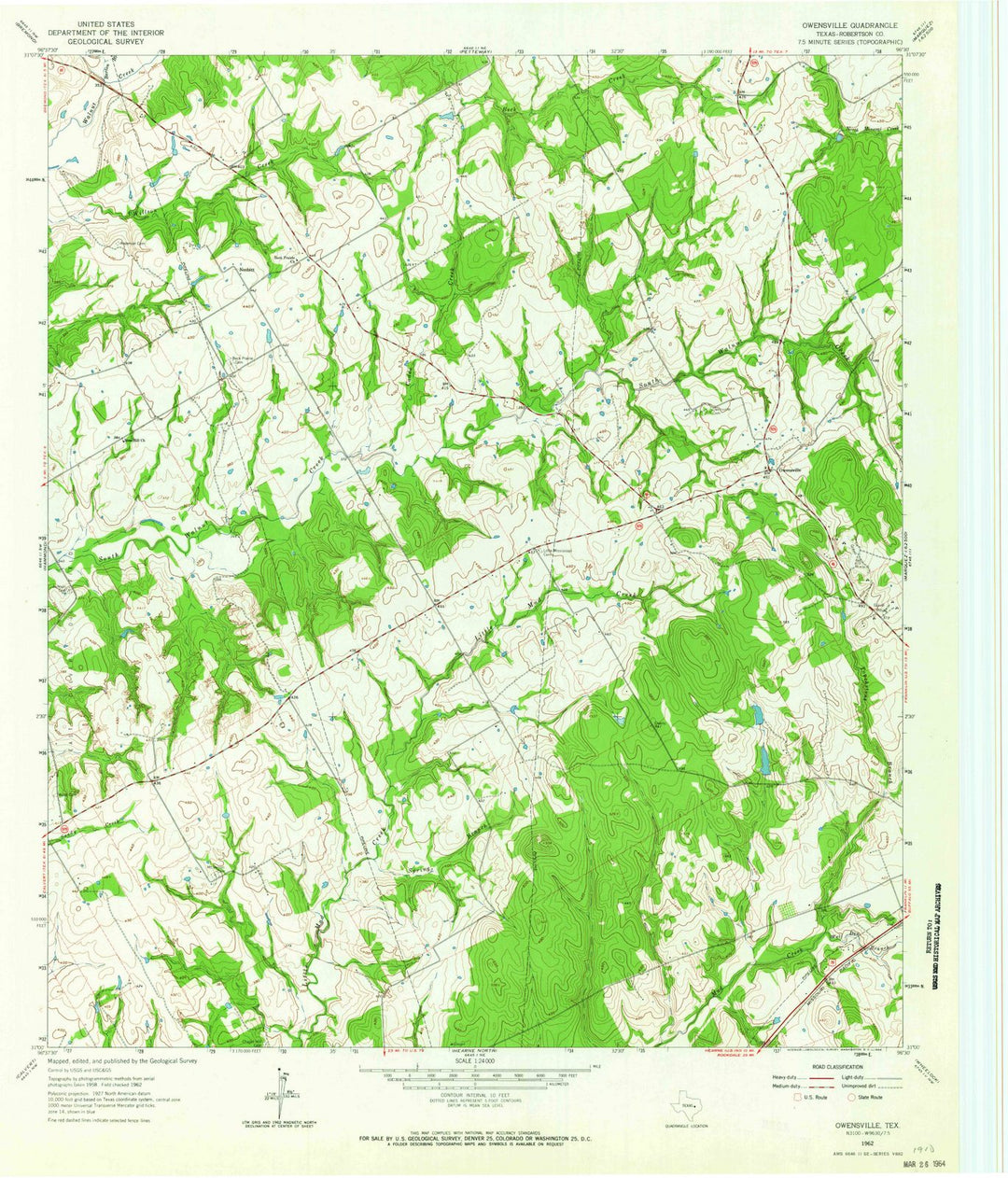 1962 Owensville, TX - Texas - USGS Topographic Map