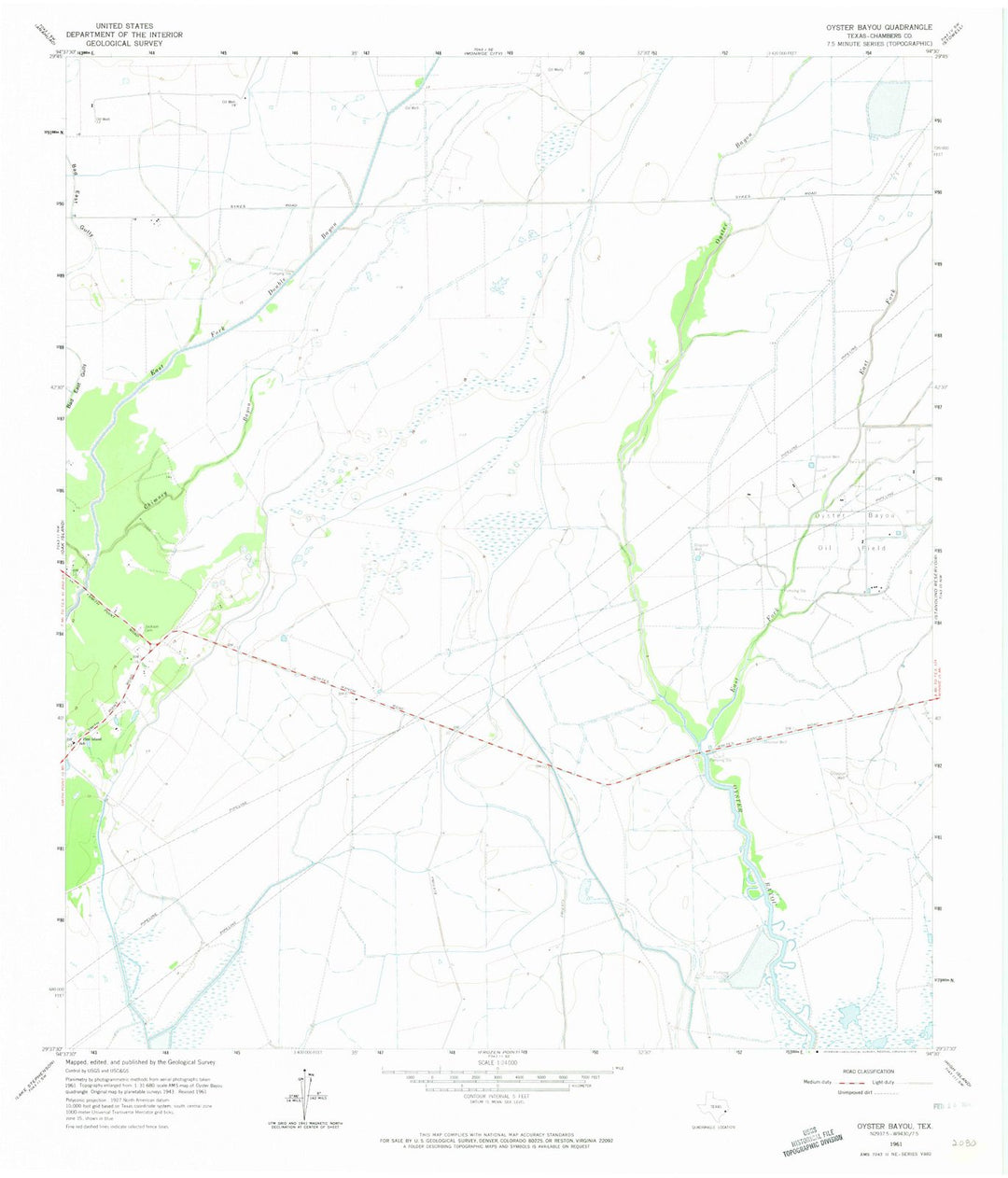 1961 Oyster Bayou, TX - Texas - USGS Topographic Map