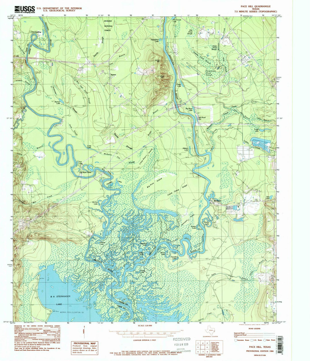 1984 Pace Hill, TX - Texas - USGS Topographic Map