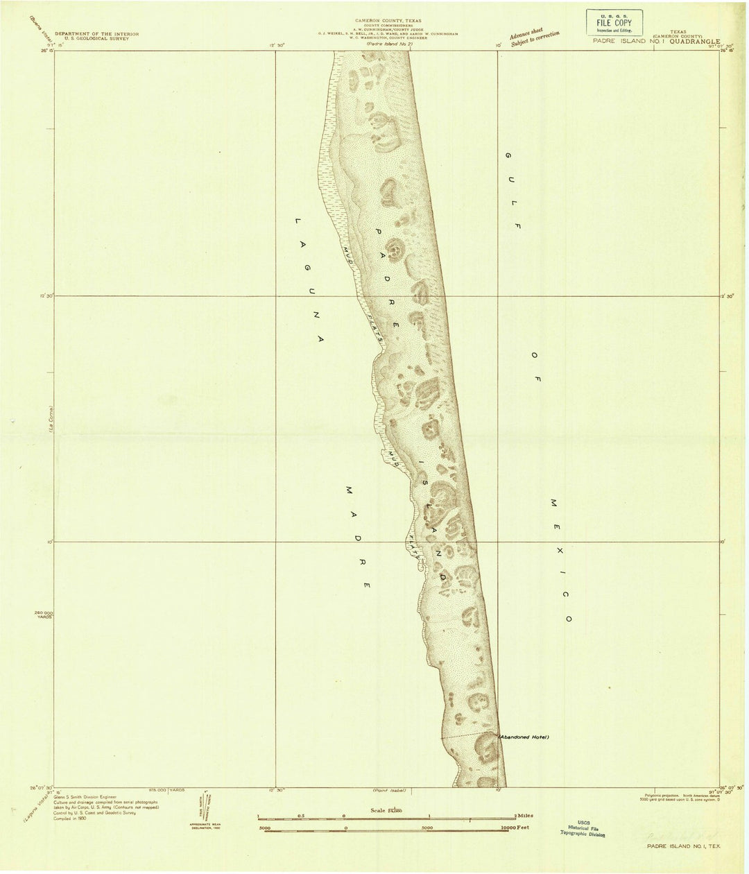 1930 Padre Island No. 1, TX - Texas - USGS Topographic Map