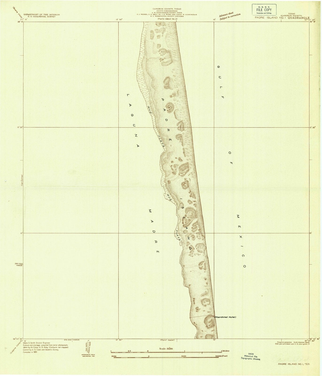 1930 Padre Island No. 1, TX - Texas - USGS Topographic Map