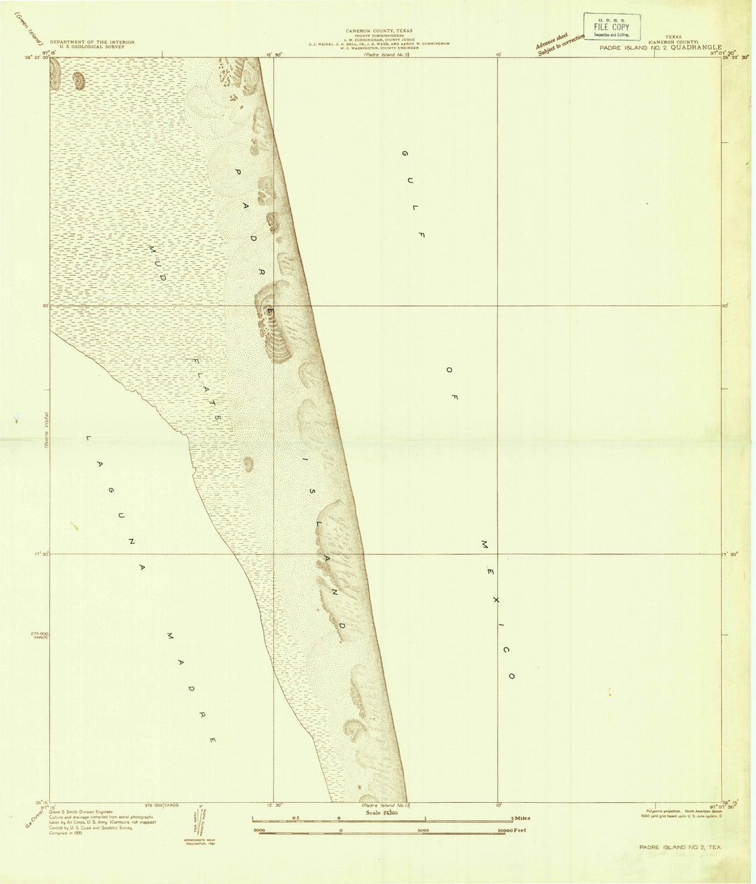 1930 Padre Island No. 2, TX - Texas - USGS Topographic Map