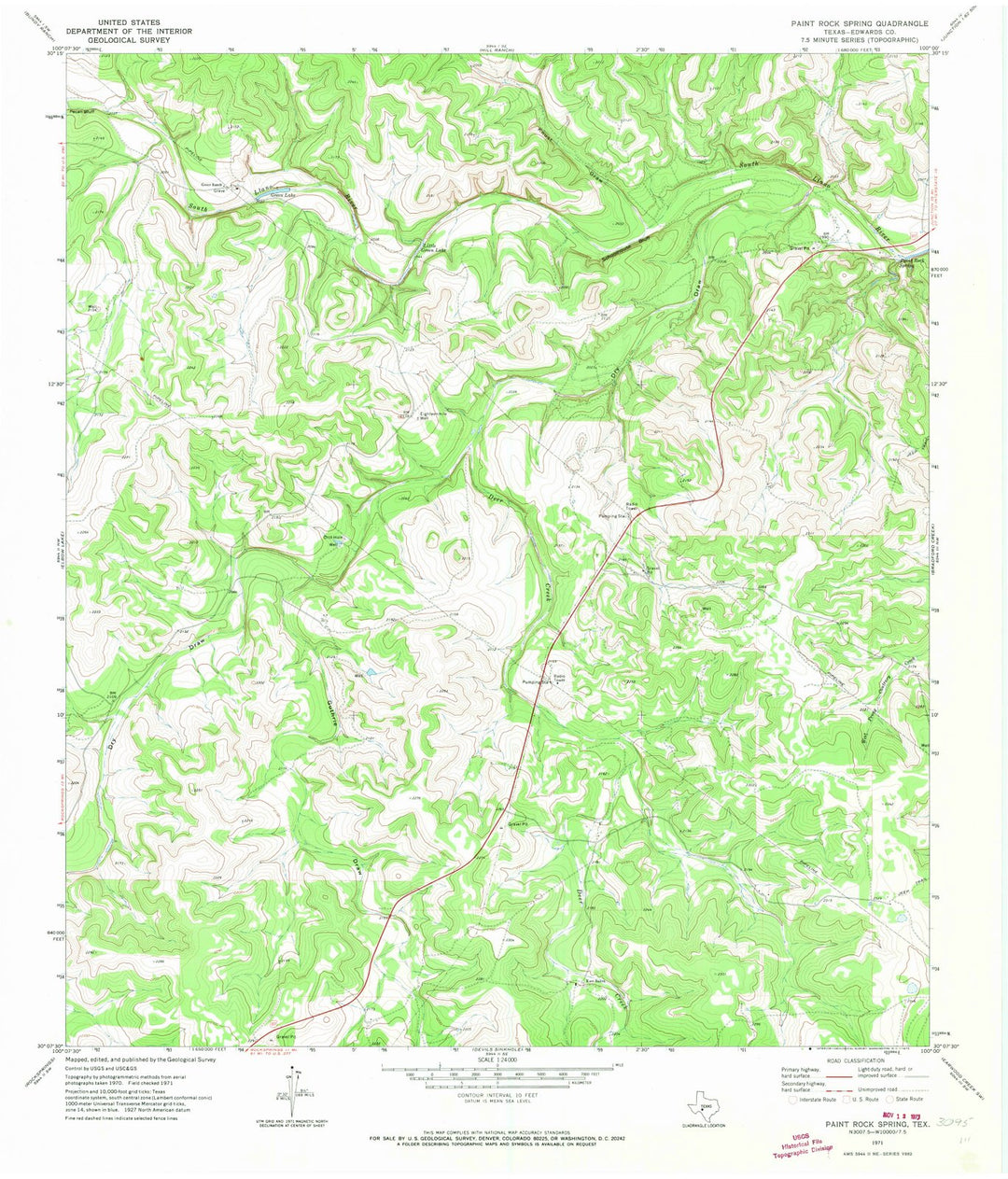 1971 Paint Rock Spring, TX - Texas - USGS Topographic Map