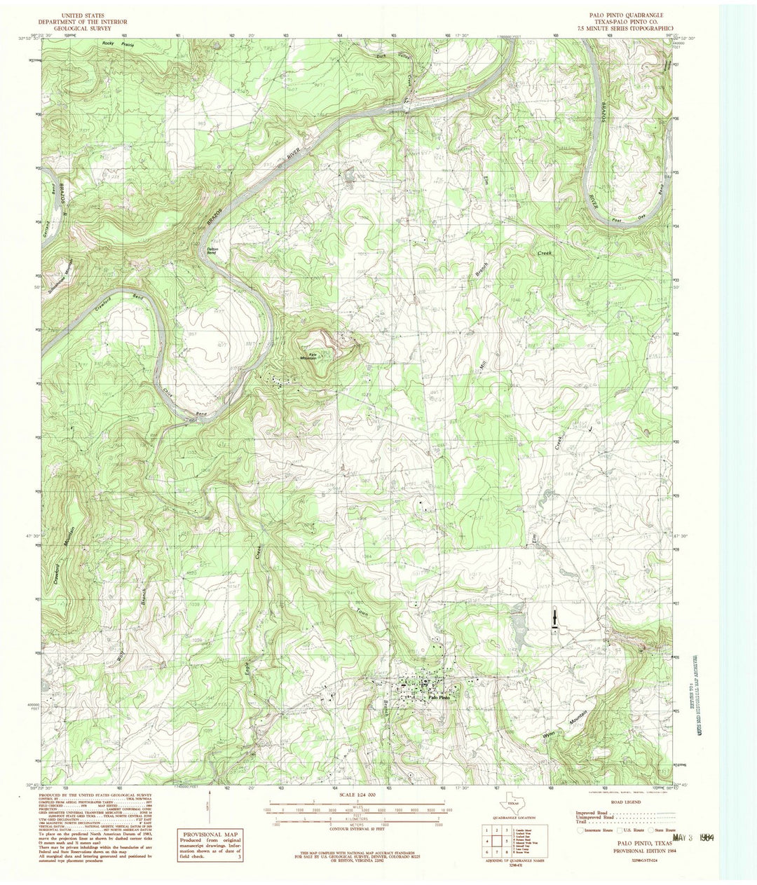1984 Balance of Palo Pinto County, TX - Texas - USGS Topographic Map