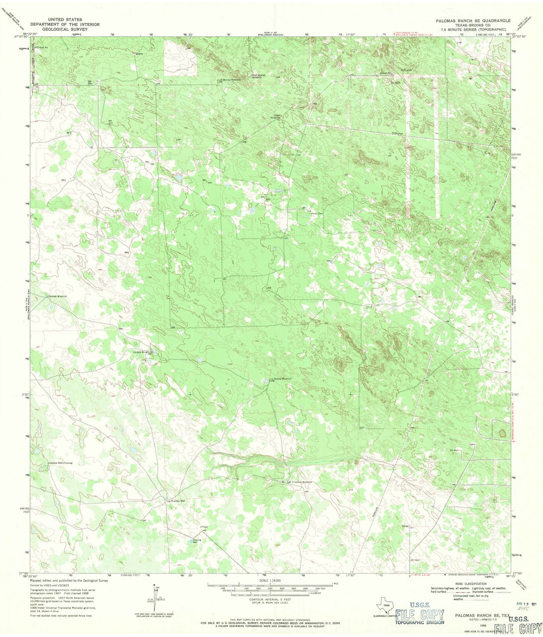 1968 Palomas Ranch, TX - Texas - USGS Topographic Map v2