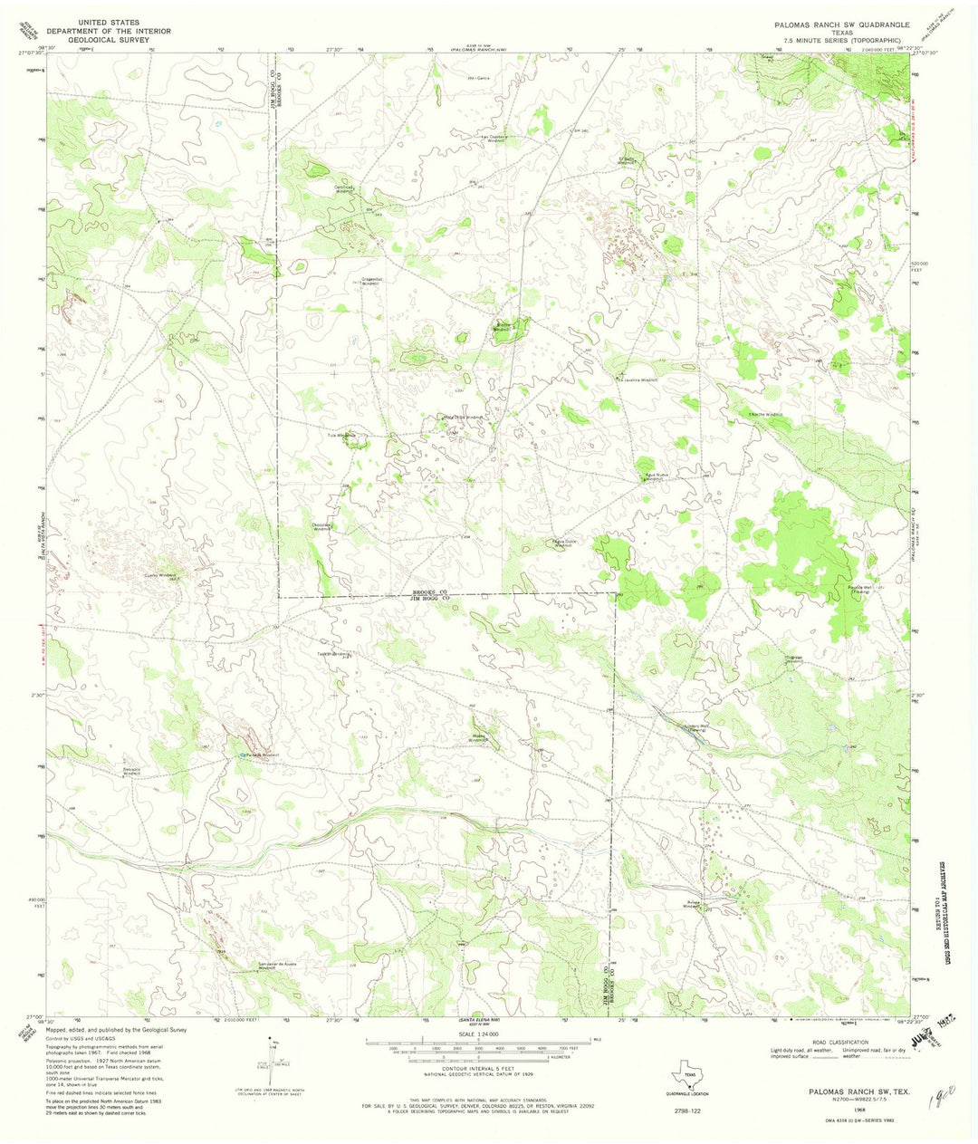 1968 Palomas Ranch, TX - Texas - USGS Topographic Map v3