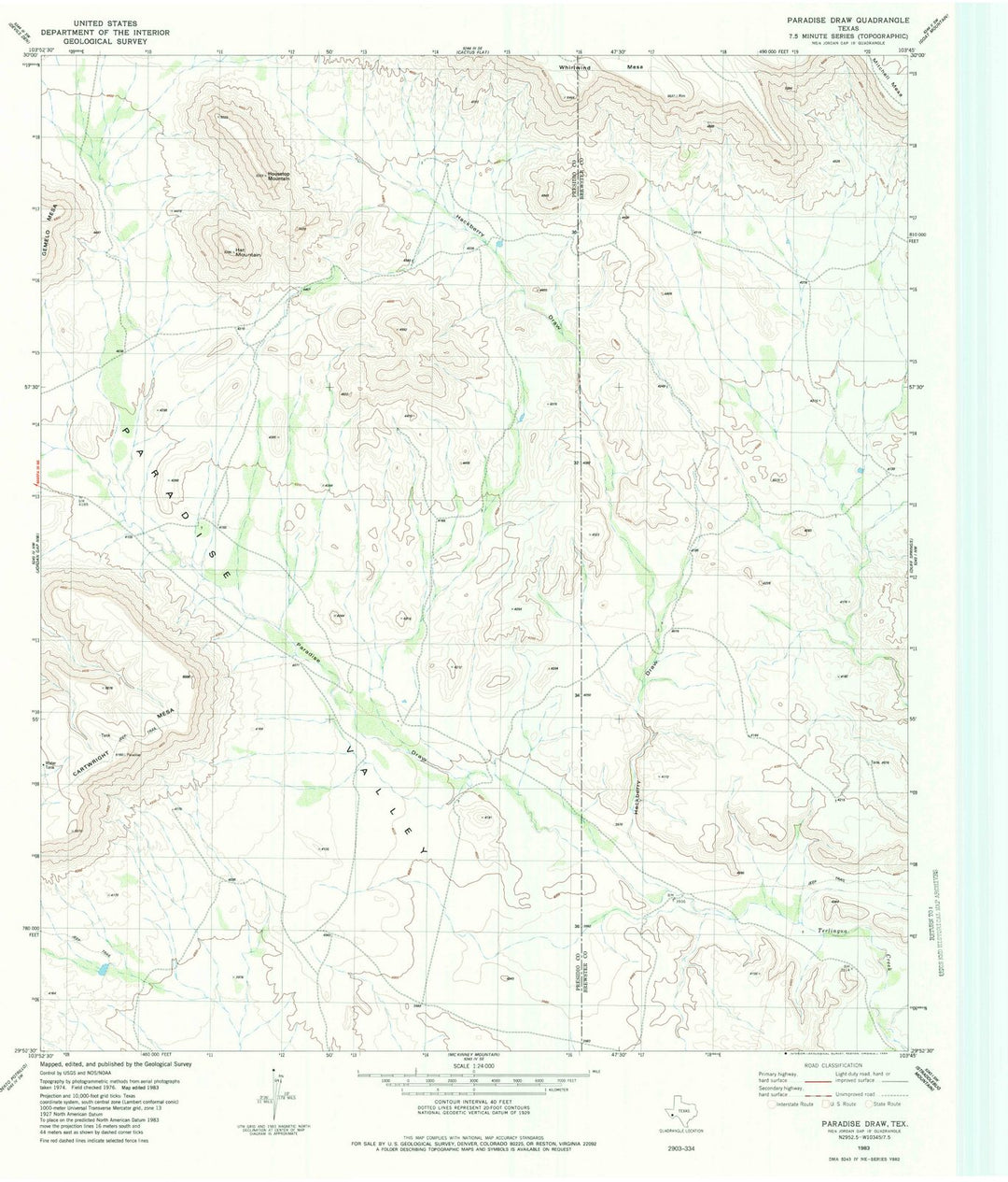 1983 Paradiseraw, TX - Texas - USGS Topographic Map
