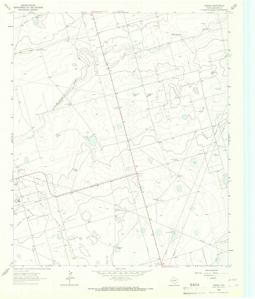 1964 Parks, TX - Texas - USGS Topographic Map