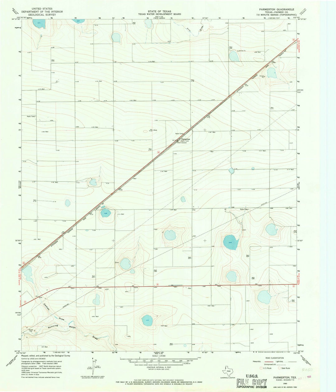 1965 Parmerton, TX - Texas - USGS Topographic Map