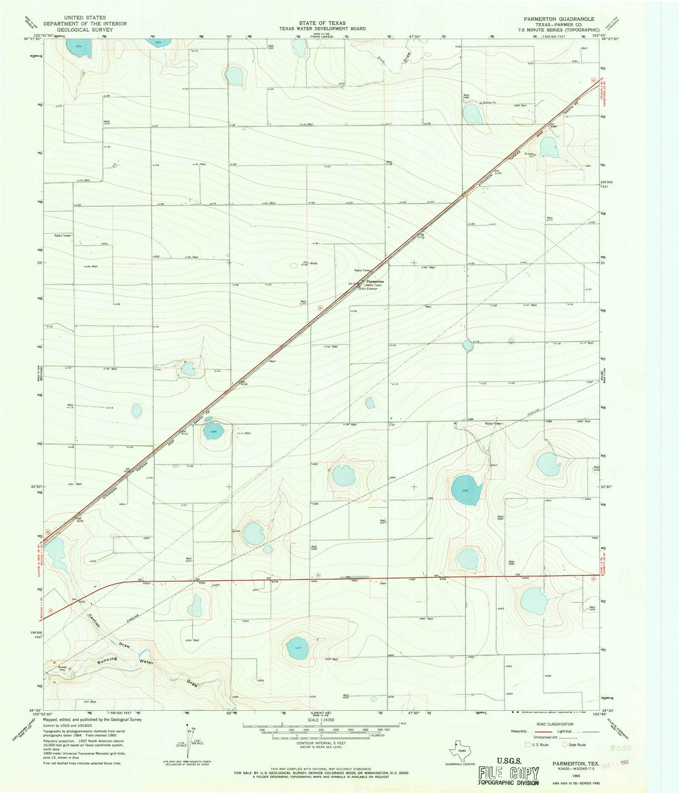 1965 Parmerton, TX - Texas - USGS Topographic Map