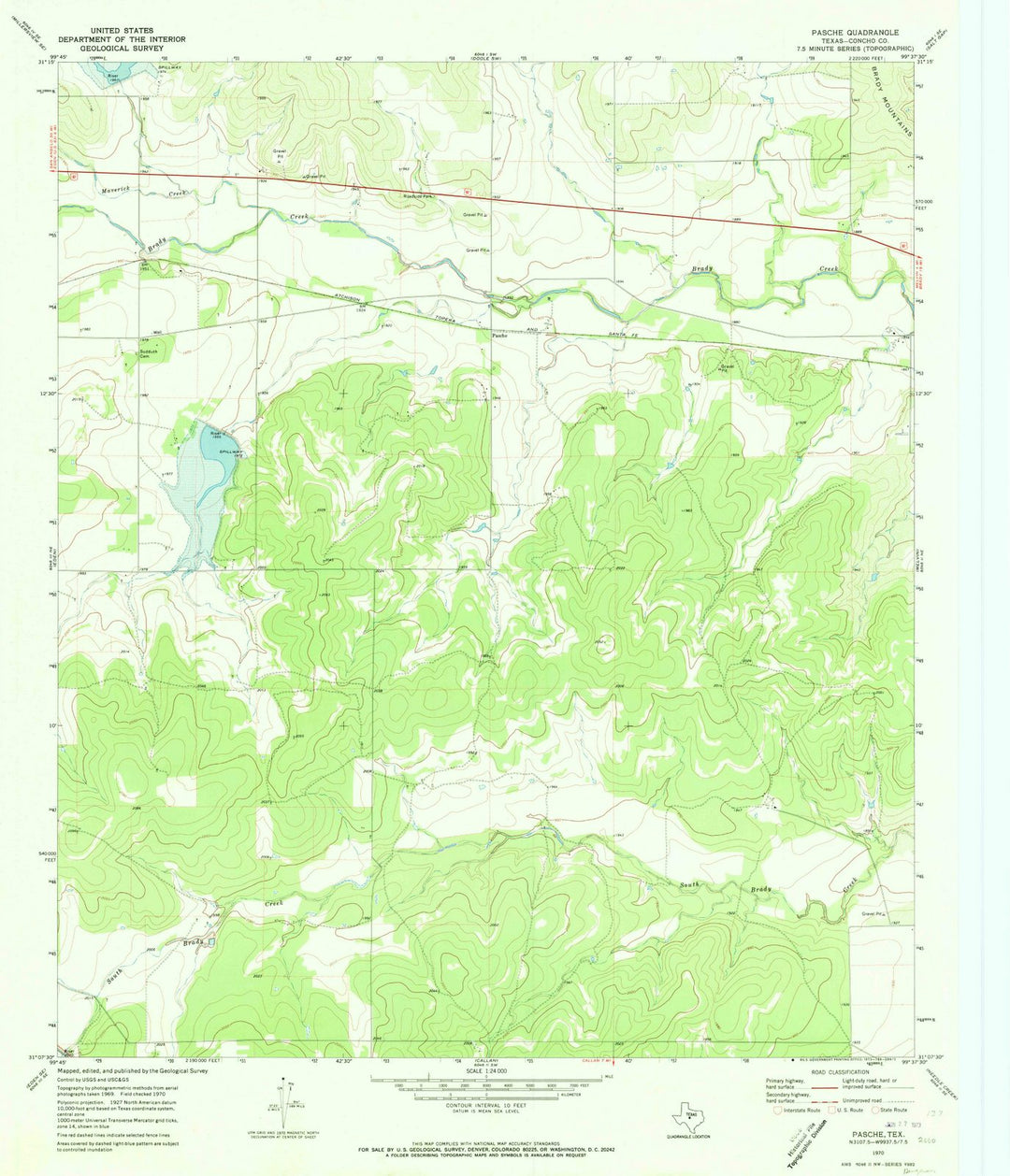1970 Pasche, TX - Texas - USGS Topographic Map