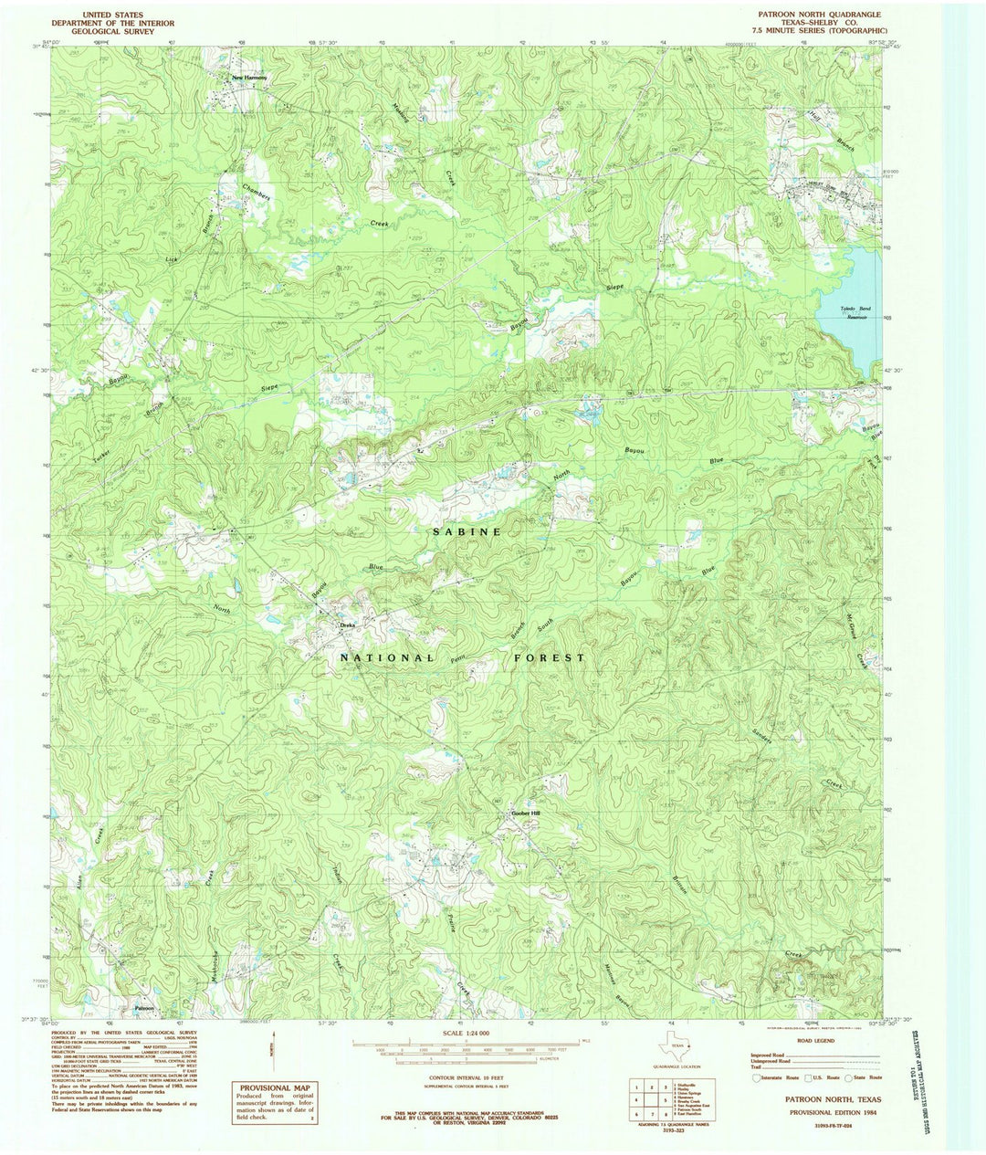 1984 Patroon North, TX - Texas - USGS Topographic Map