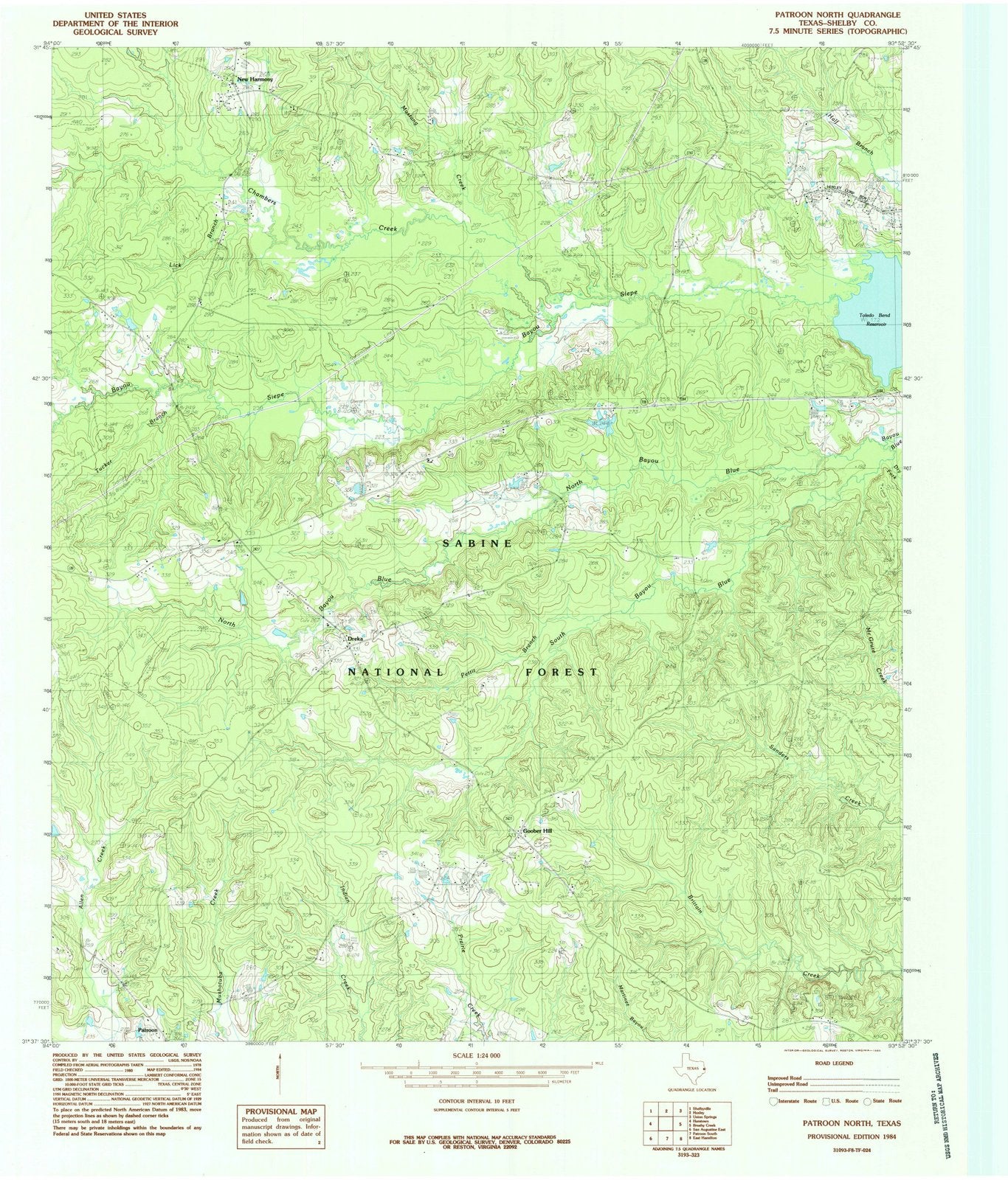 1984 Patroon North, TX - Texas - USGS Topographic Map