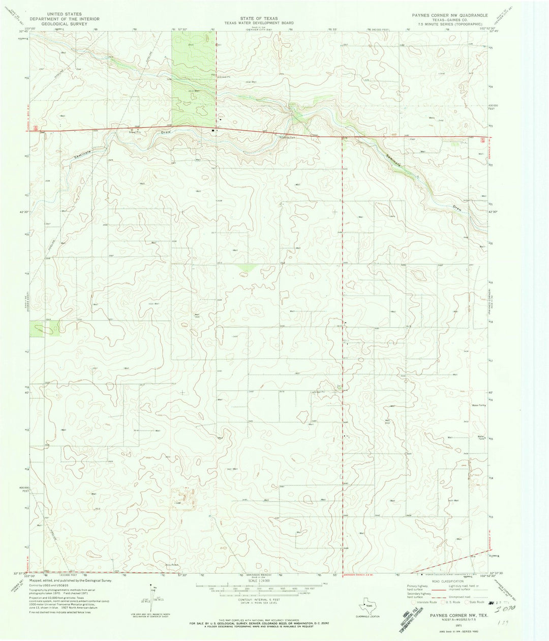 1971 Paynes Corner, TX - Texas - USGS Topographic Map