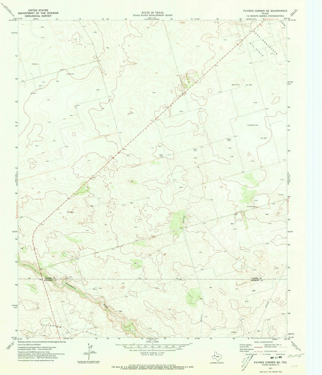 1971 Paynes Corner, TX - Texas - USGS Topographic Map v2