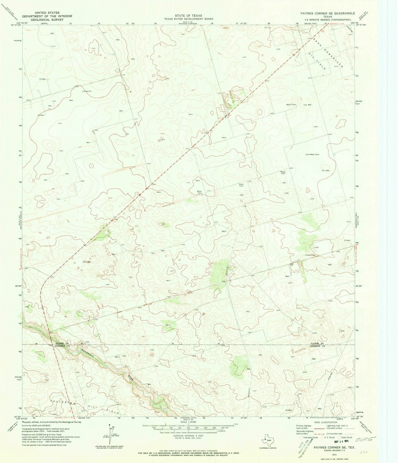 1971 Paynes Corner, TX - Texas - USGS Topographic Map v2