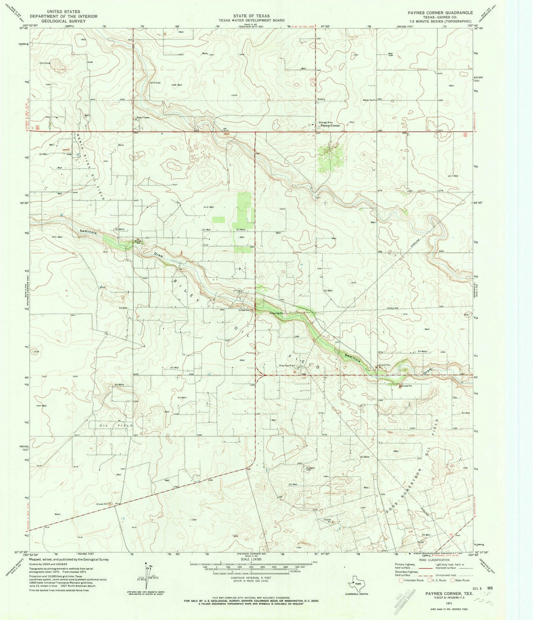 1971 Paynes Corner, TX - Texas - USGS Topographic Map v3