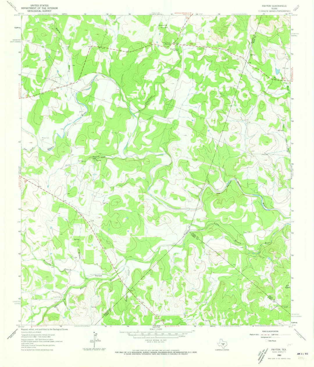 1963 Payton, TX - Texas - USGS Topographic Map