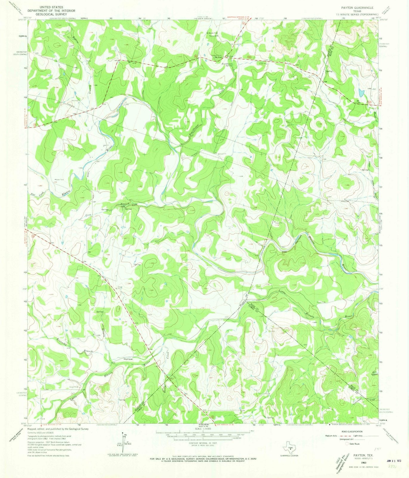 1963 Payton, TX - Texas - USGS Topographic Map