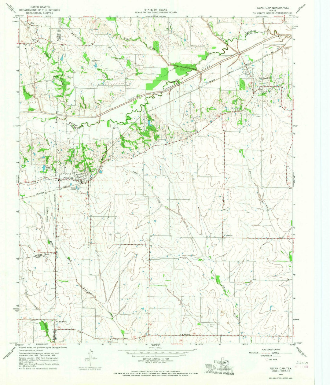 1964 Pecan Gap, TX - Texas - USGS Topographic Map