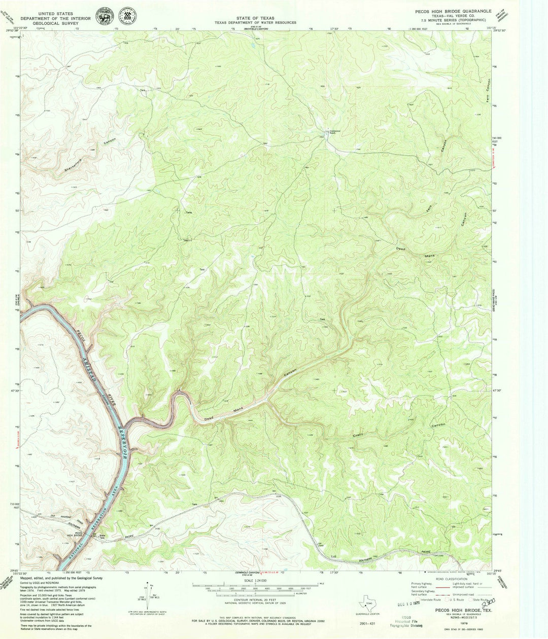 1979 Pecos High Bridge, TX - Texas - USGS Topographic Map