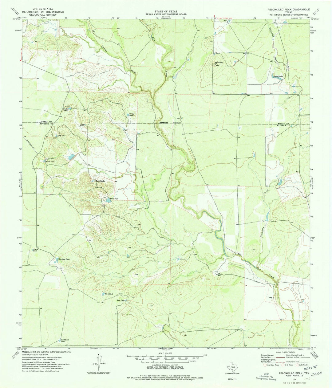 1974 Peloncillo Peak, TX - Texas - USGS Topographic Map