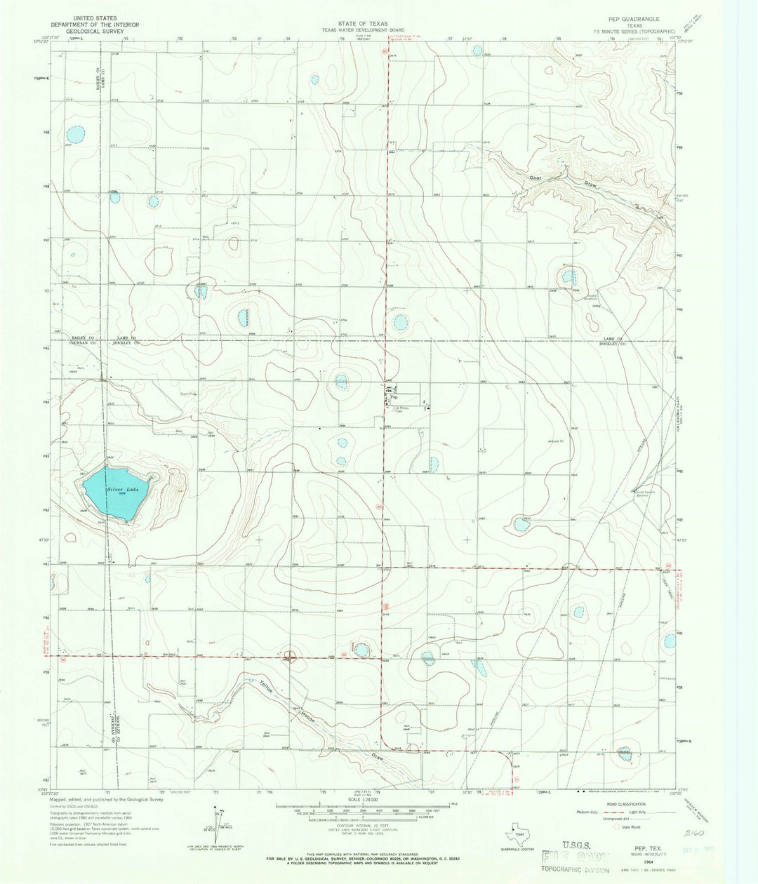 1964 Pep, TX - Texas - USGS Topographic Map