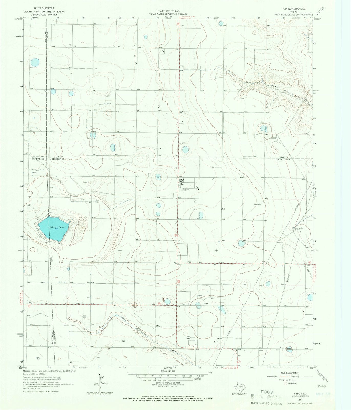 1964 Pep, TX - Texas - USGS Topographic Map