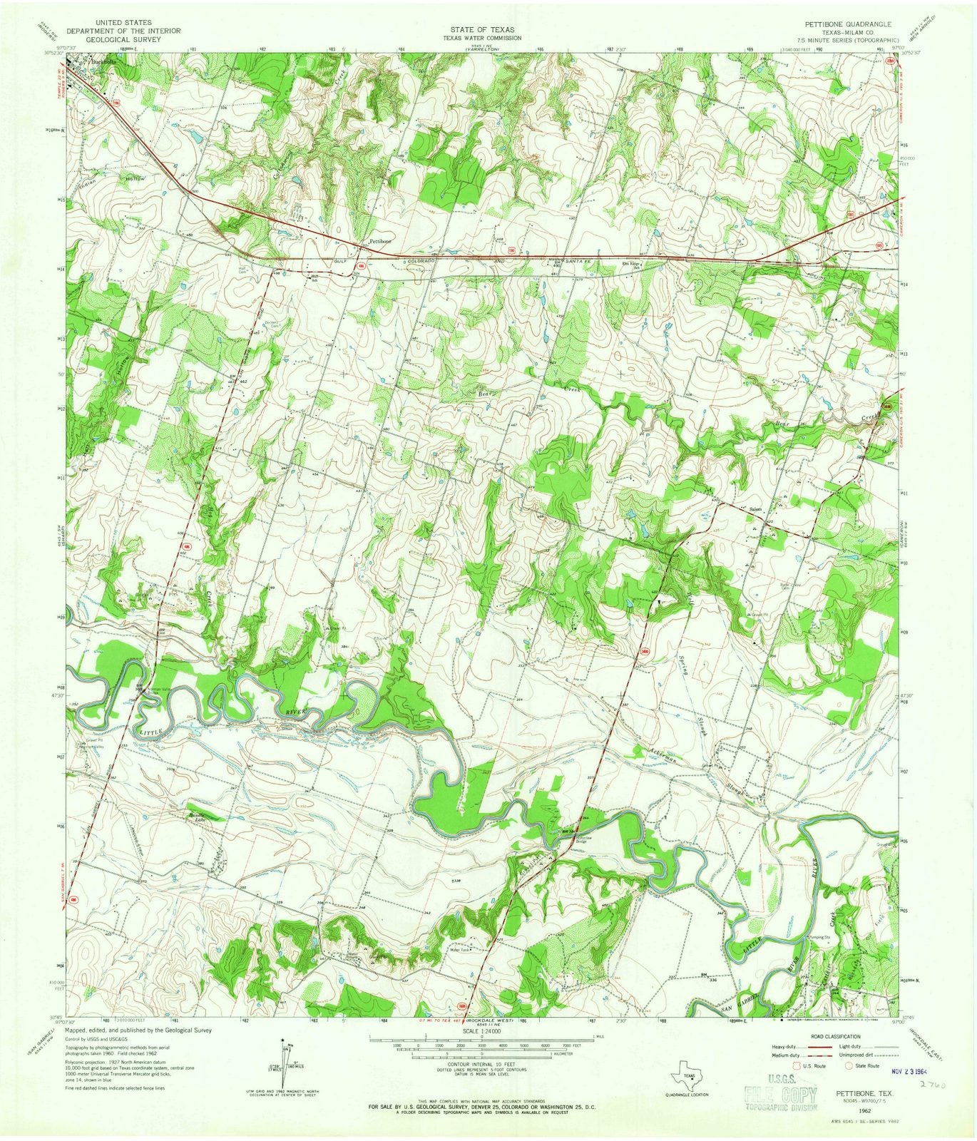 1962 Pettibone, TX - Texas - USGS Topographic Map