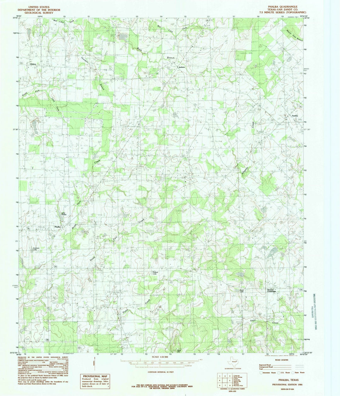 1984 Phalba, TX - Texas - USGS Topographic Map