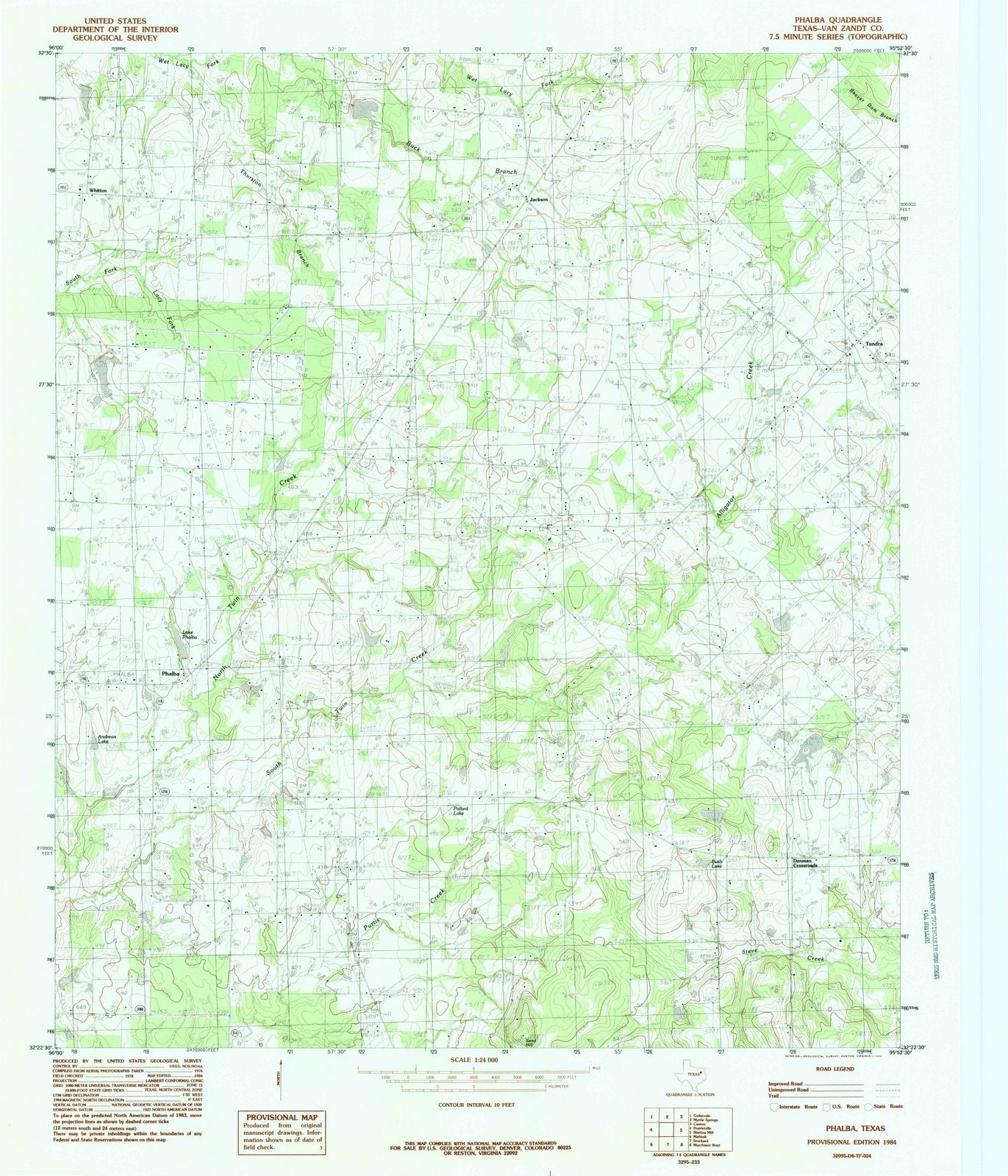 1984 Phalba, TX - Texas - USGS Topographic Map