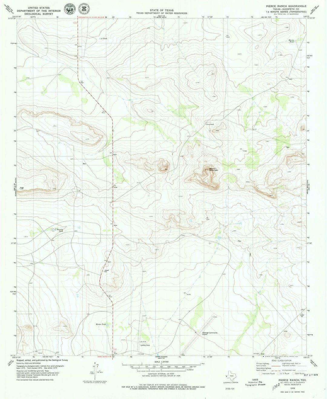 1979 Pierce Ranch, TX - Texas - USGS Topographic Map