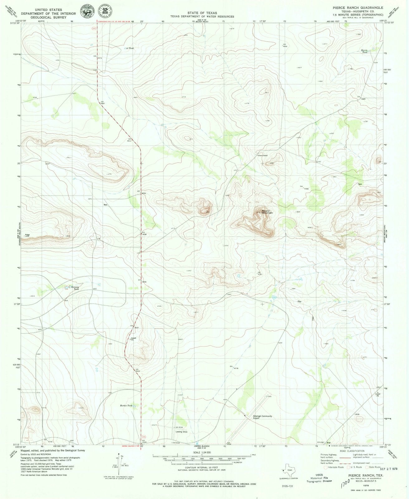1979 Pierce Ranch, TX - Texas - USGS Topographic Map