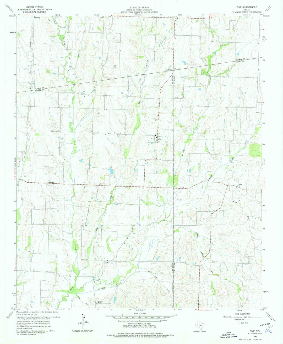 1960 Pike, TX - Texas - USGS Topographic Map