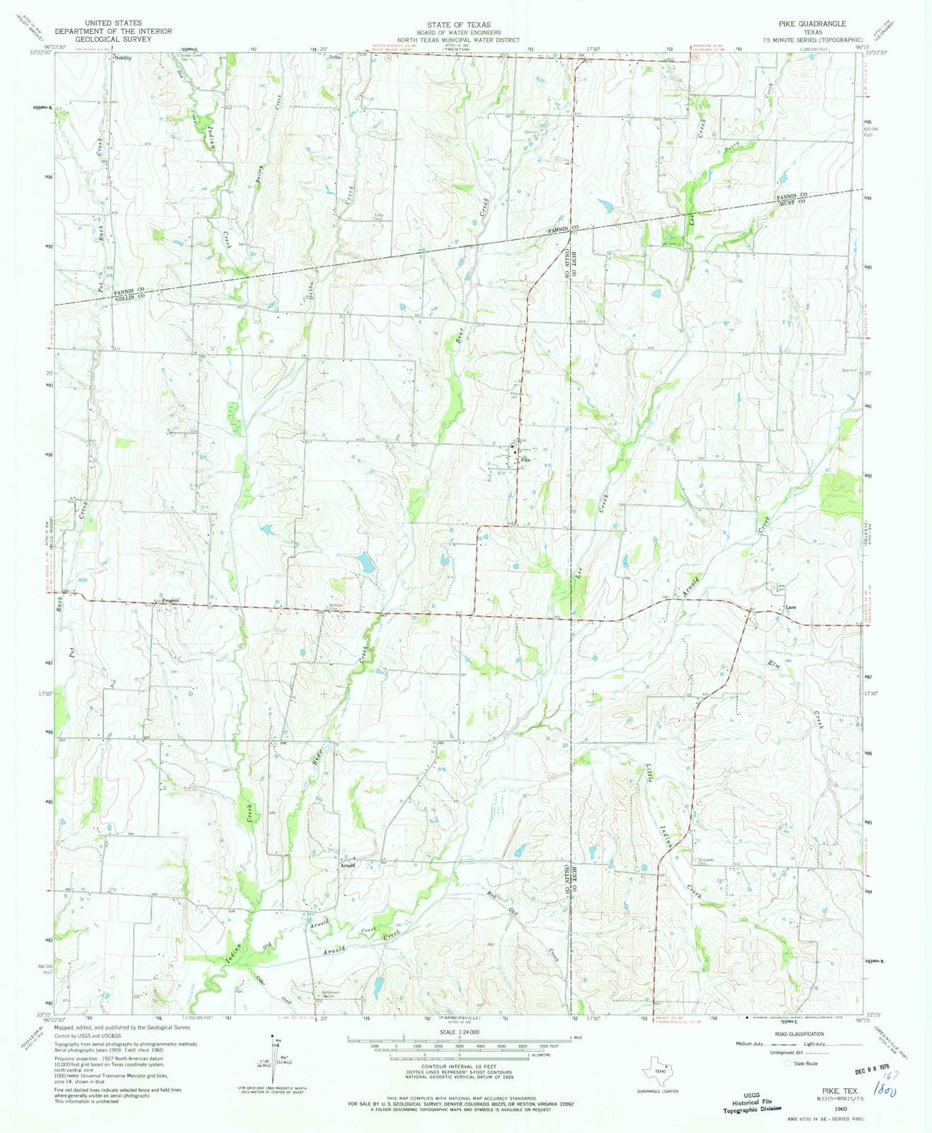 1960 Pike, TX - Texas - USGS Topographic Map