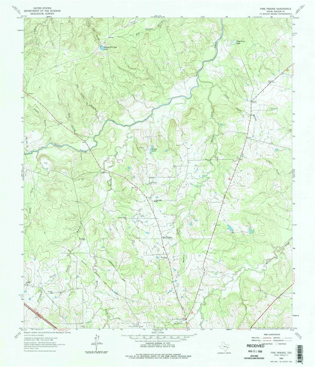 1962 Pine Prairie, TX - Texas - USGS Topographic Map