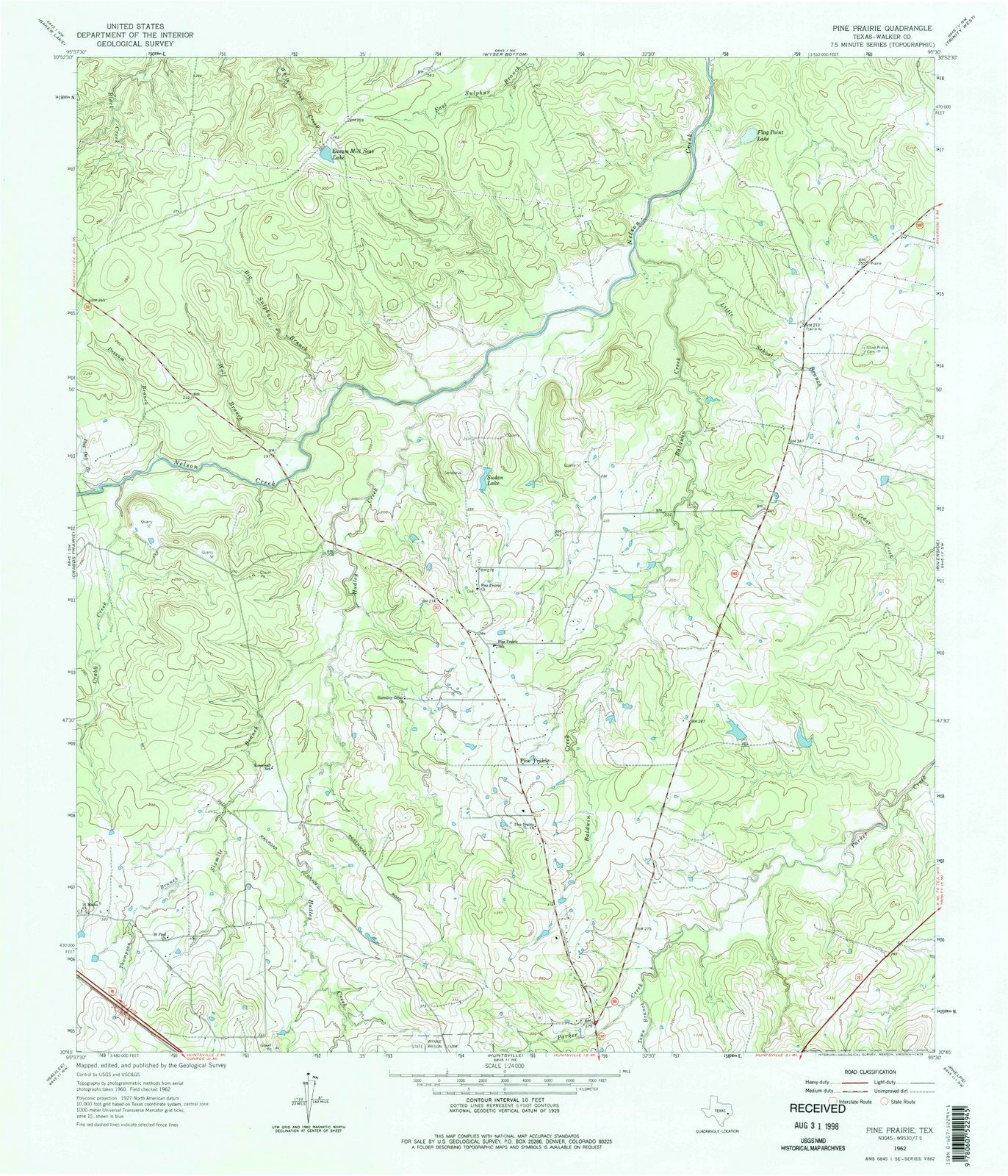 1962 Pine Prairie, TX - Texas - USGS Topographic Map