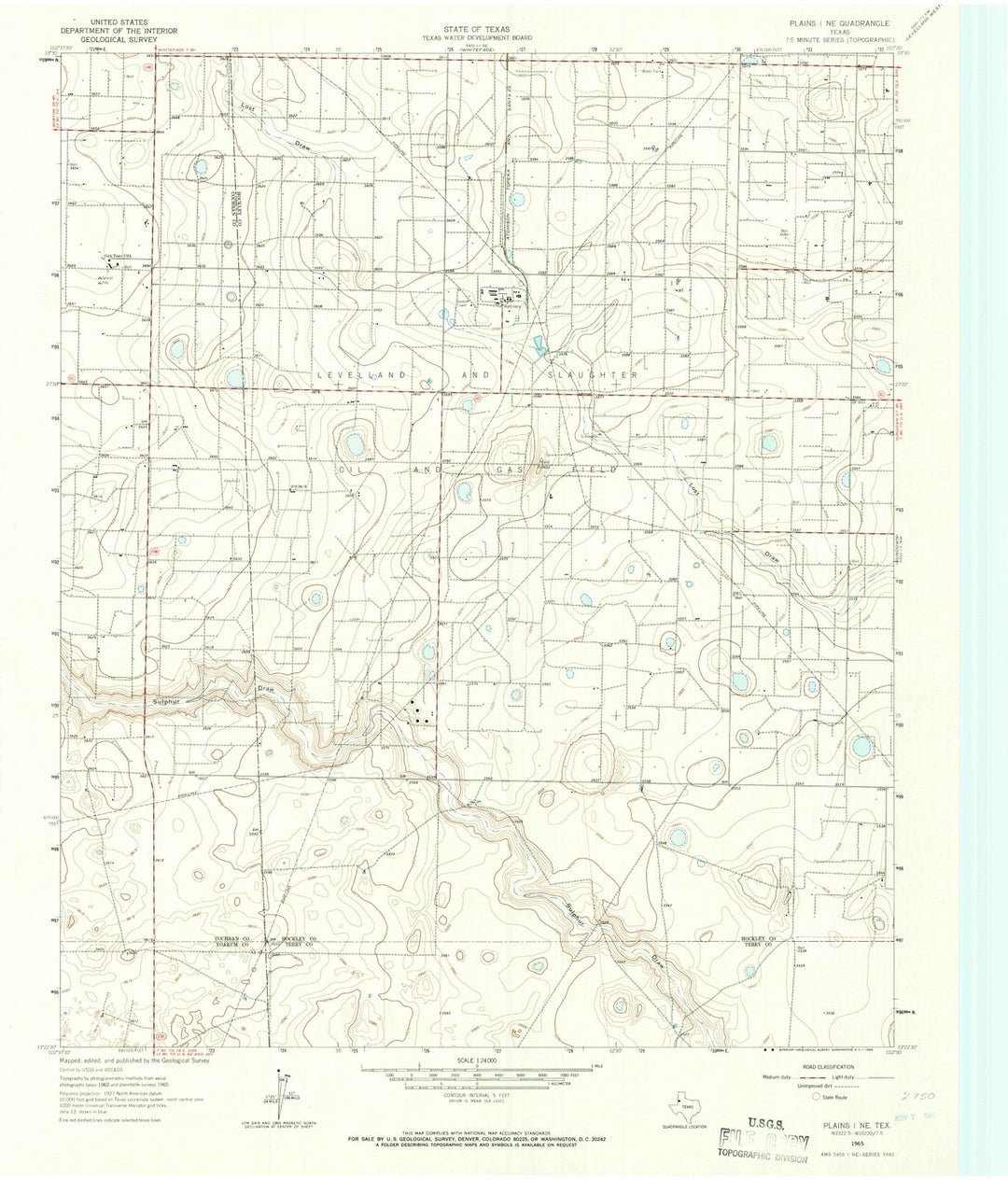 1965 Plains 1, TX - Texas - USGS Topographic Map