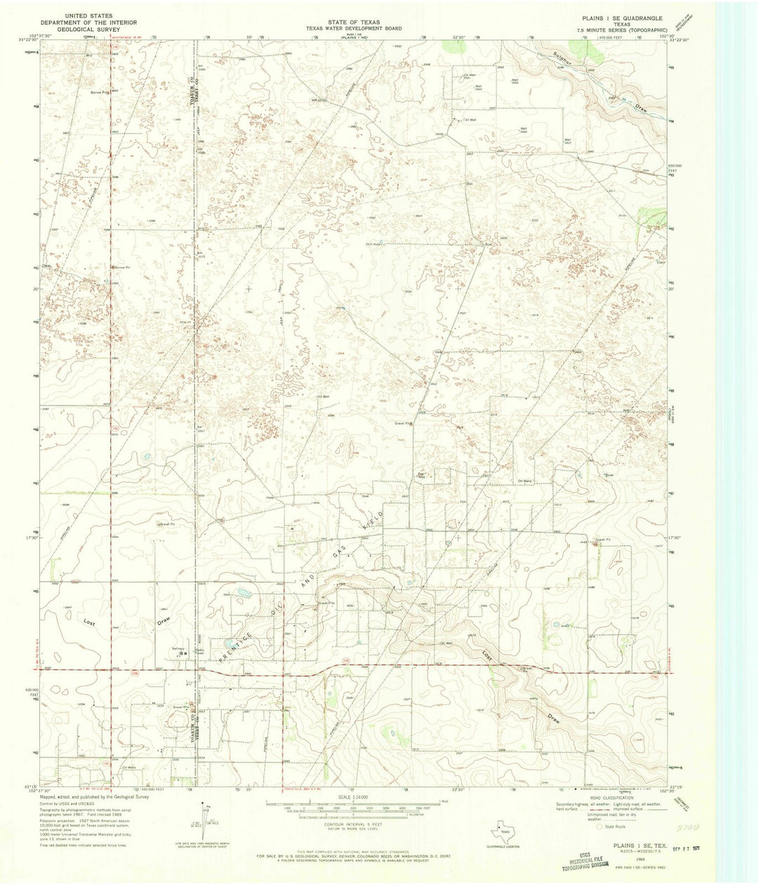 1969 Plains 1, TX - Texas - USGS Topographic Map