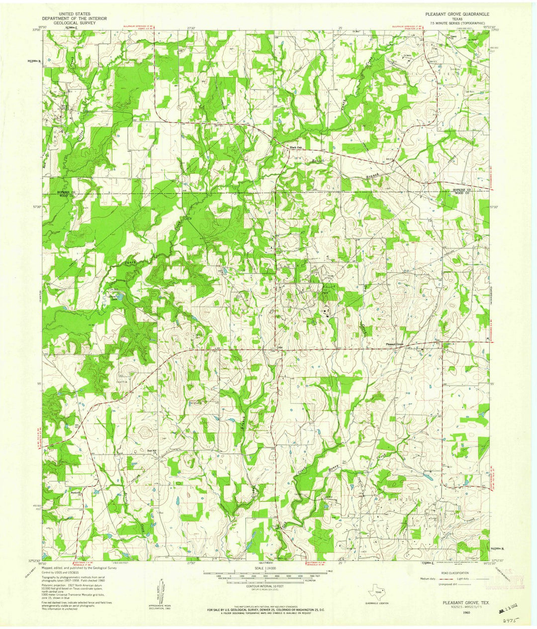 1960 Pleasant Grove, TX - Texas - USGS Topographic Map